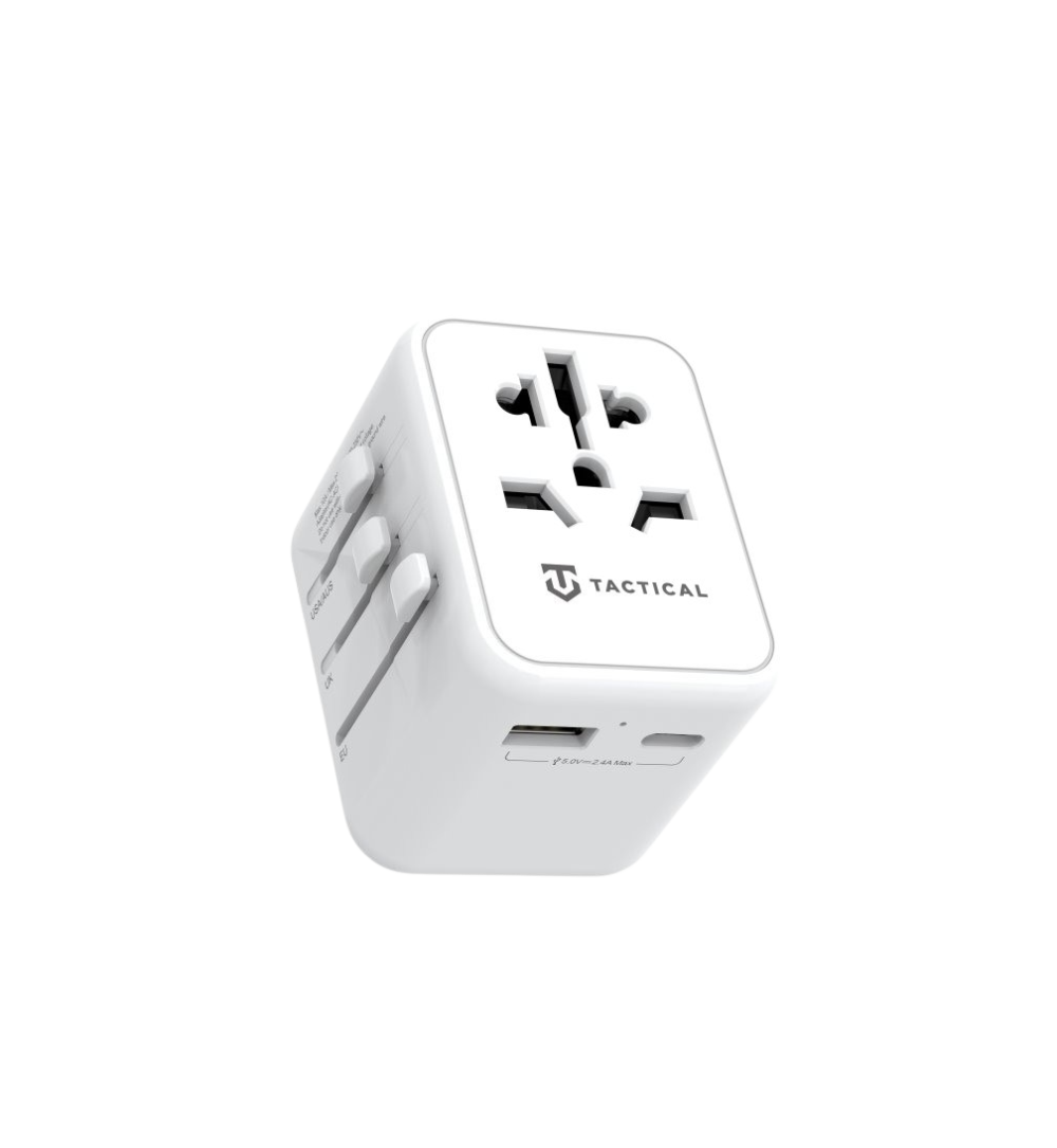 Reiseadapter mit USB-C und USB-A – PTP Travel Adapter, Weiß – Standard