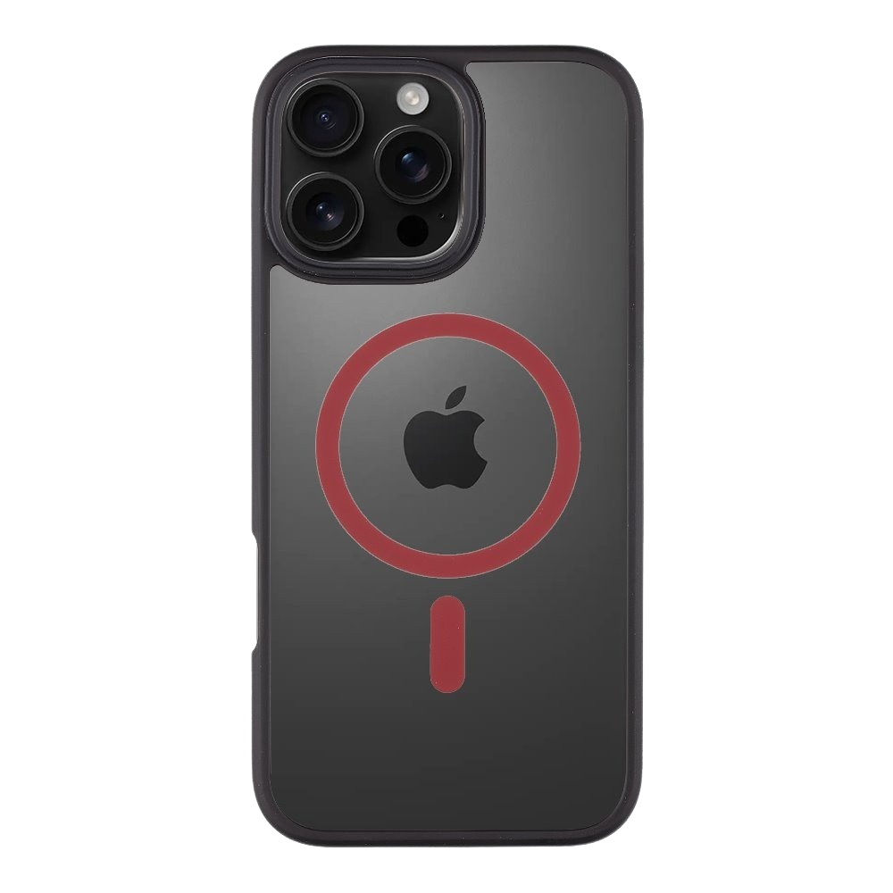 Apple iPhone 16 Pro Max Hülle – MagForce Hyperstealth 2.0, Schwarz/Rot – Standard